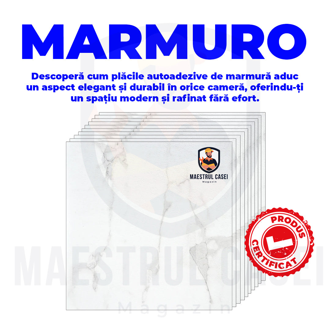 Set Plăci Auto-adezive Marmură Albă