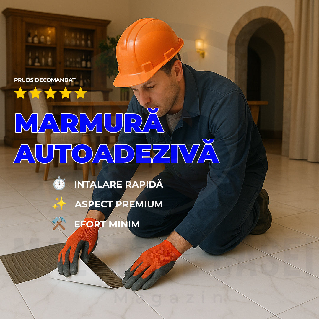 Set Plăci Auto-adezive Marmură Albă