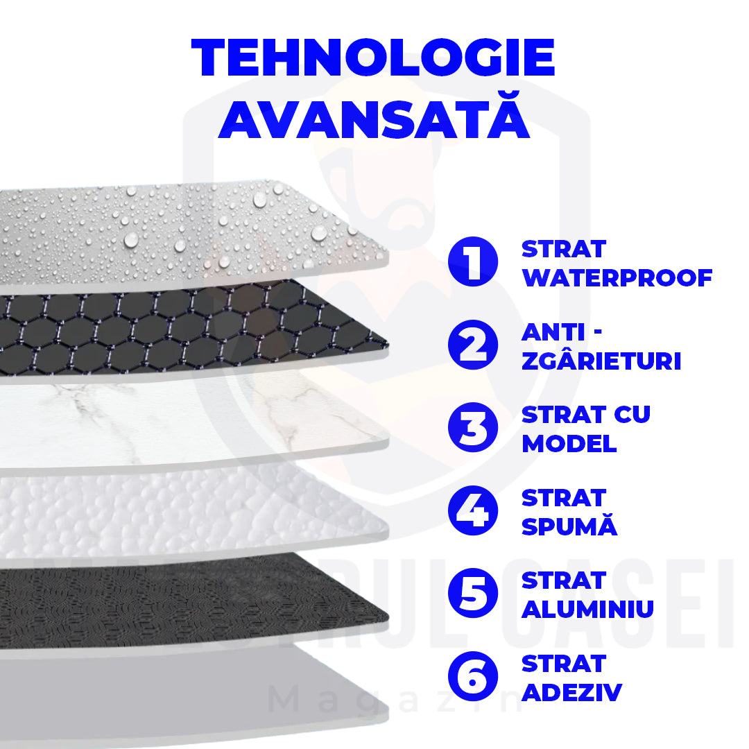 Set Plăci Auto-adezive Marmură Albă