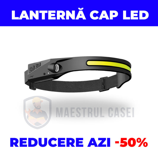 Lanternă LED pentru cap cu senzor