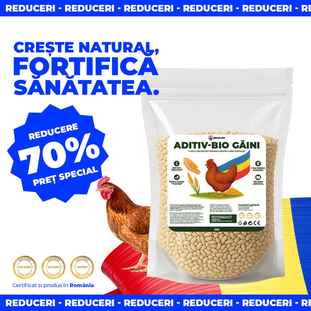 Aditiv Bio pentru Găini – Supliment Natural pentru Hrănire și Ouat | 1kg
