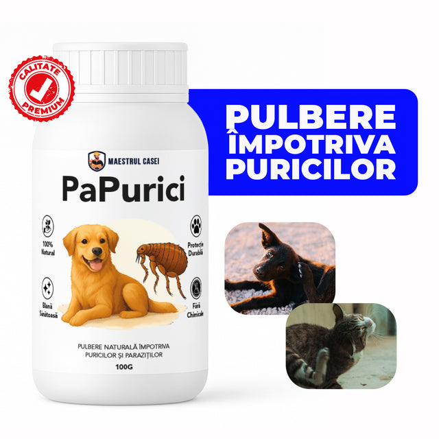 PaPurici - Pulbere naturală împotriva puricilor