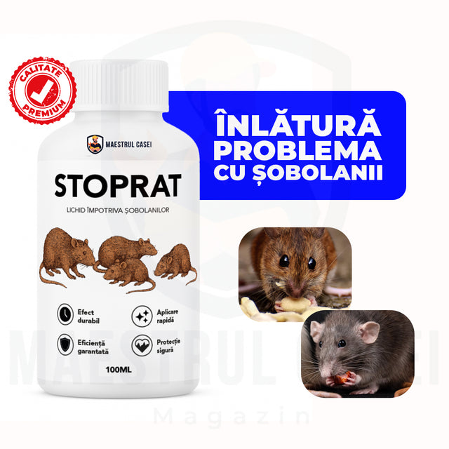 StopRat – Repelent Natural pentru Șoareci și Șobolani, Protecție Anti-Rozătoare | 100 ml