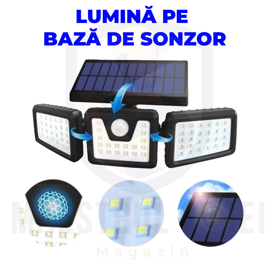 Lampă Solară Triplă