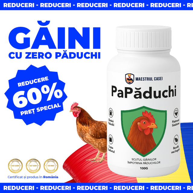 PaPaduchi – Tratament Natural pentru Păduchii de Găină, Soluție Anti-Paraziți | 100gr