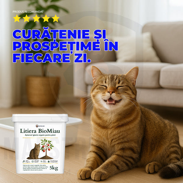 Litiera BioMiau – Așternut igienic organic pentru pisici