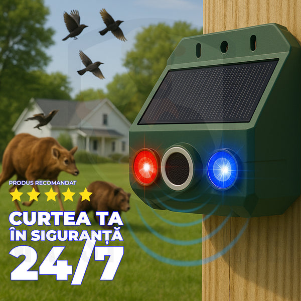 Protector Solar Ultrasonic pentru Animale  Repello