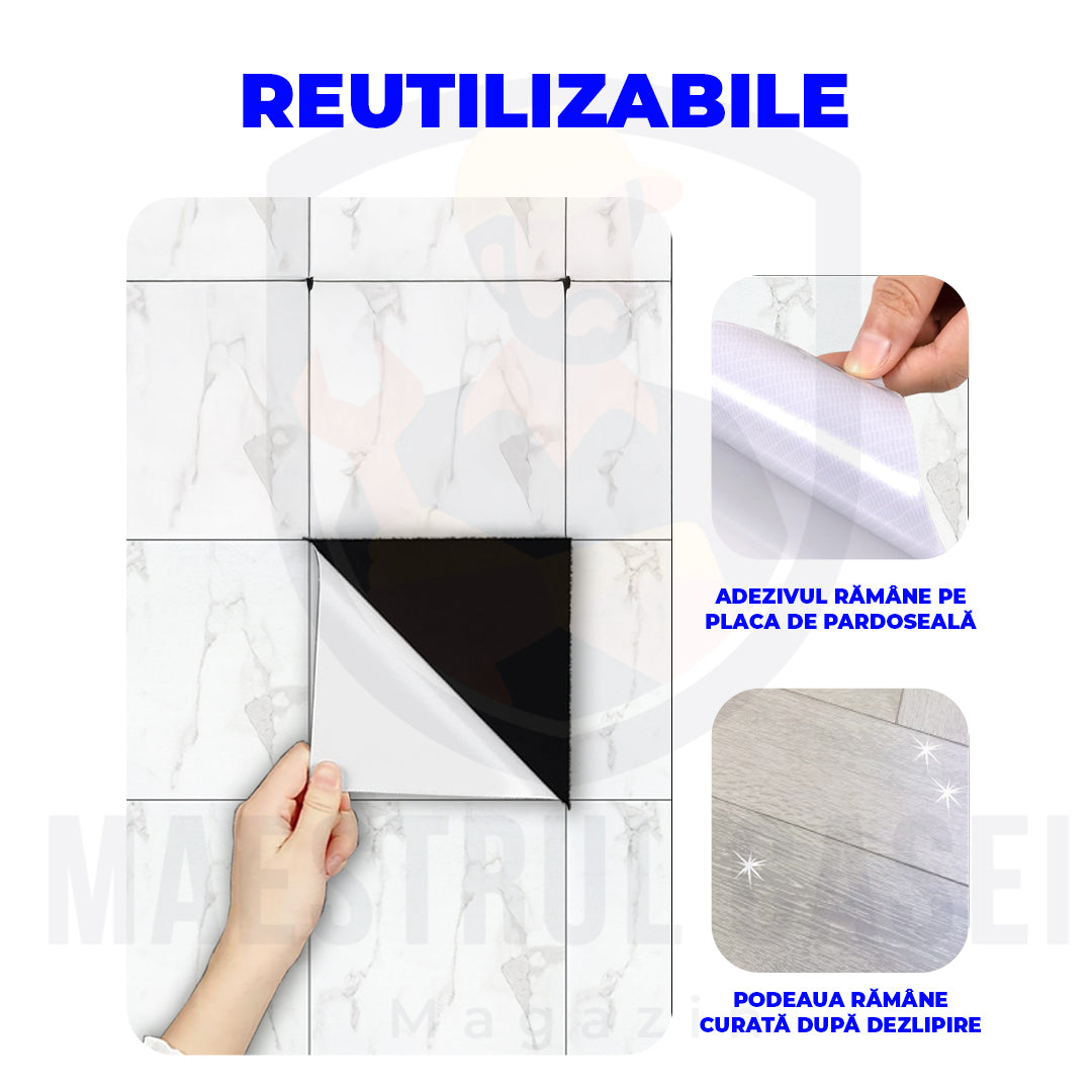 Set Plăci Auto-adezive Marmură Albă
